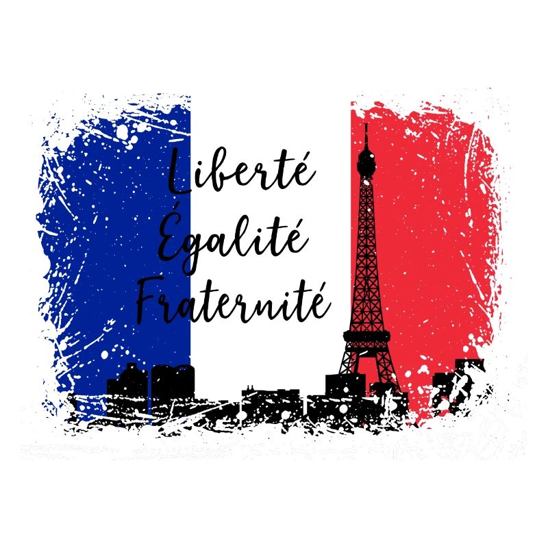 Drapeau français Liberté Egaliteé Fraternité Eiffel