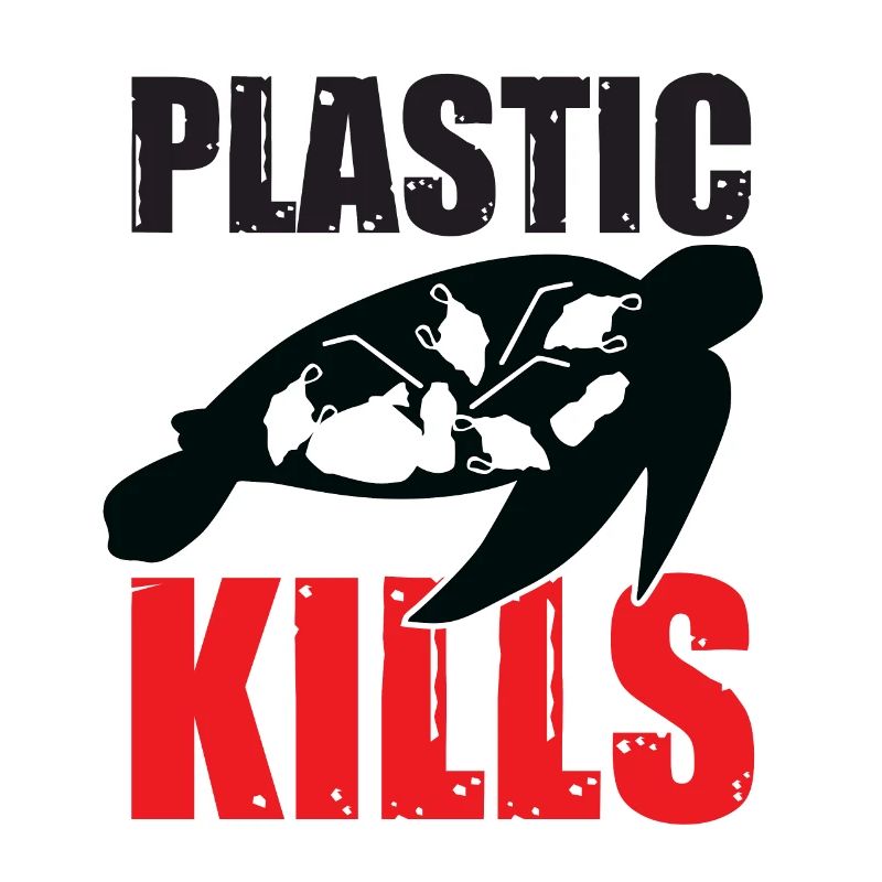 Plastic Kills Turtle Schildkröte Plastik