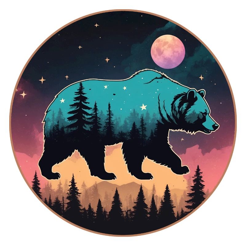 Grizzly Bear Kodiak Bear Silhouette d’ours brun