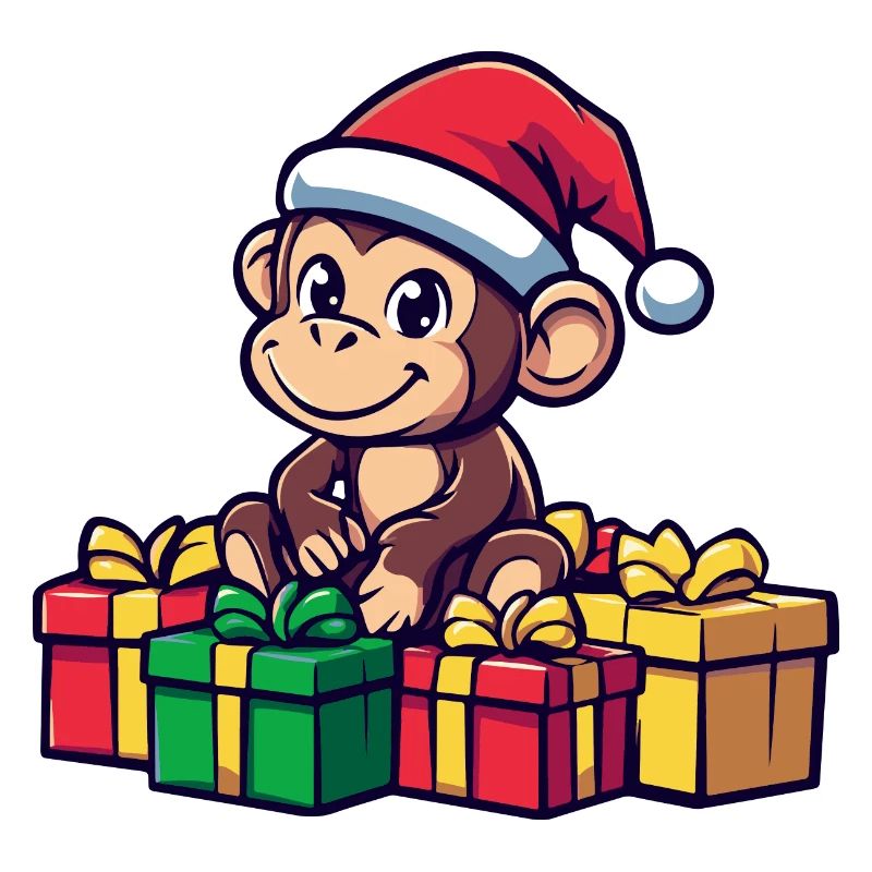 Affe Weihnachten Comic Geschenke