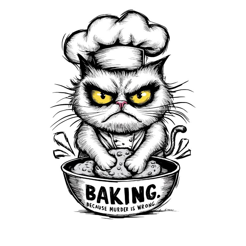 Drôle Chat Agacé Baker Design