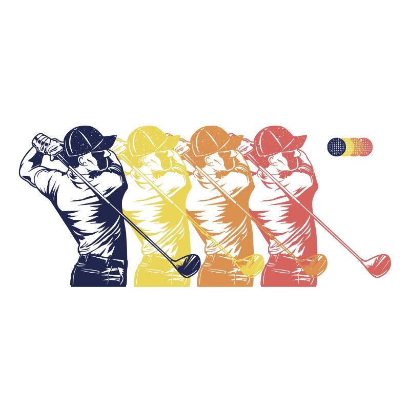 Séquence de golfeurs de terrain de golf