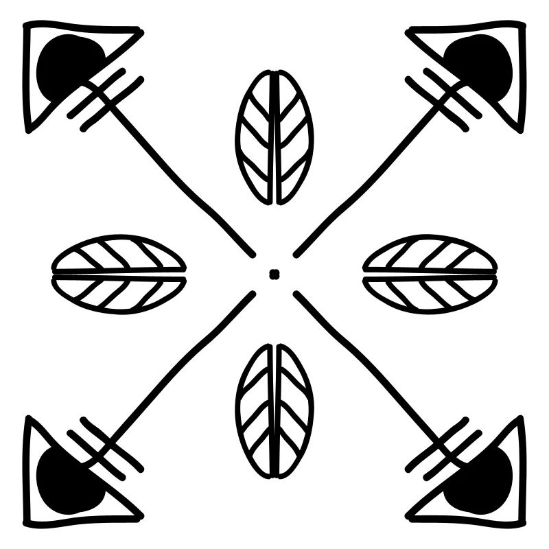 Flèches de hipster, vintage, flèche, plume