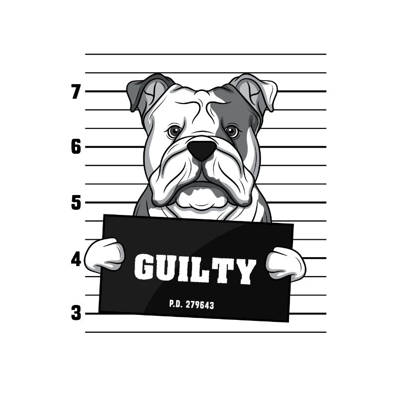 Chien coupable chien stupide arrestation chiot coupable