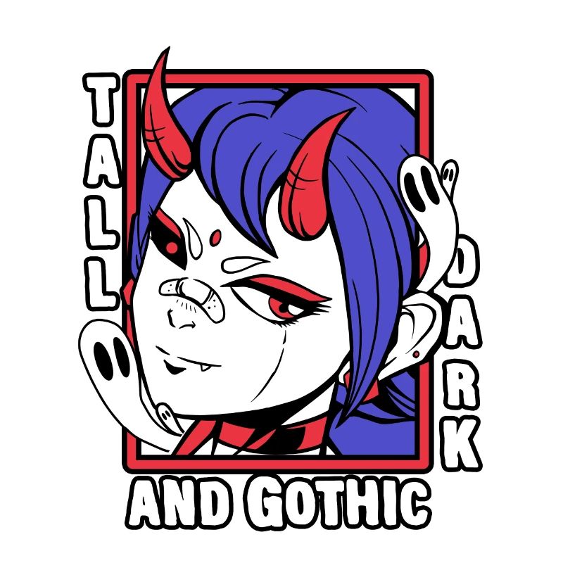 Anime Ghost Dark Flame Spooky Devil Girl Design