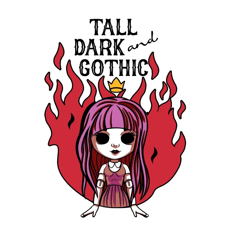 Anime Ghost Dark Flame Spooky Devil Girl Design