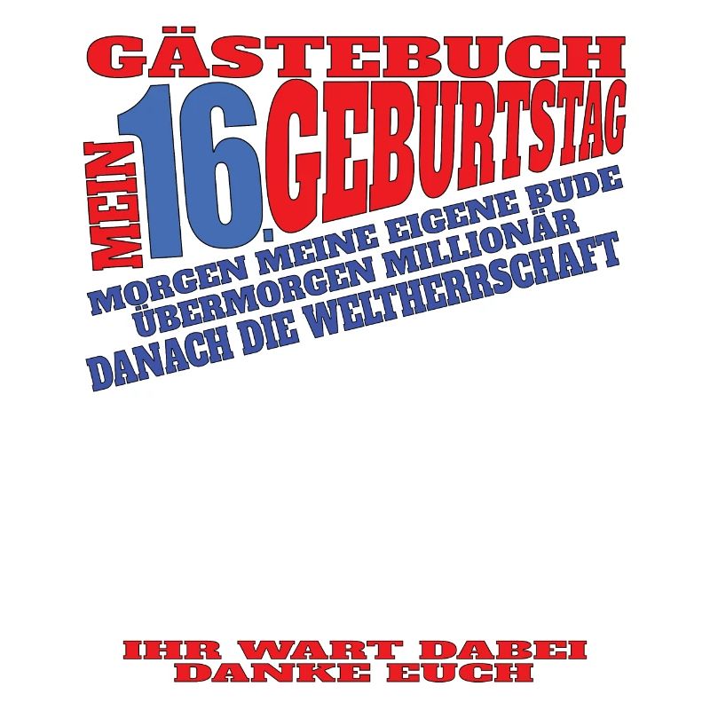 16. Geburtstag Mädchen & Junge Gästebuch