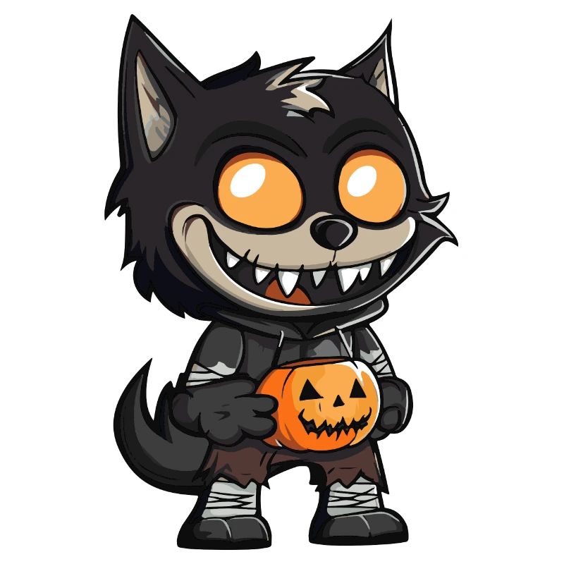 Wolf Halloween Comic Lustig