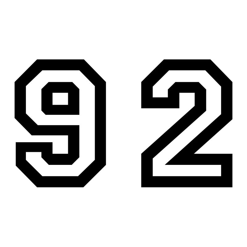 Number - 92 - Ninety Zwei
