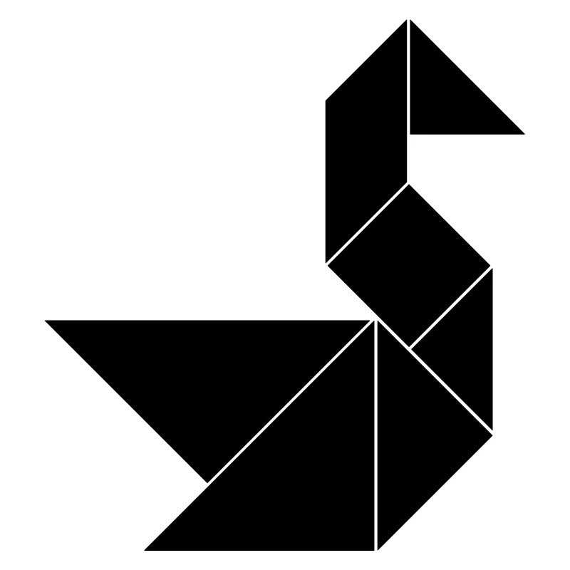 Tangram Schwan einfarbig