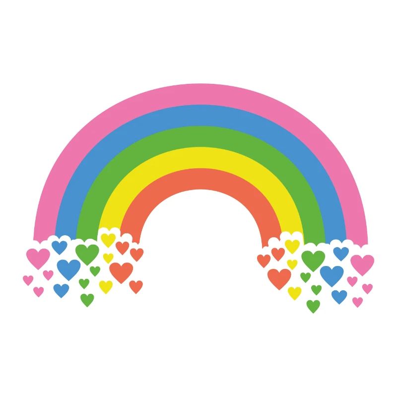 Rainbow with hearts
