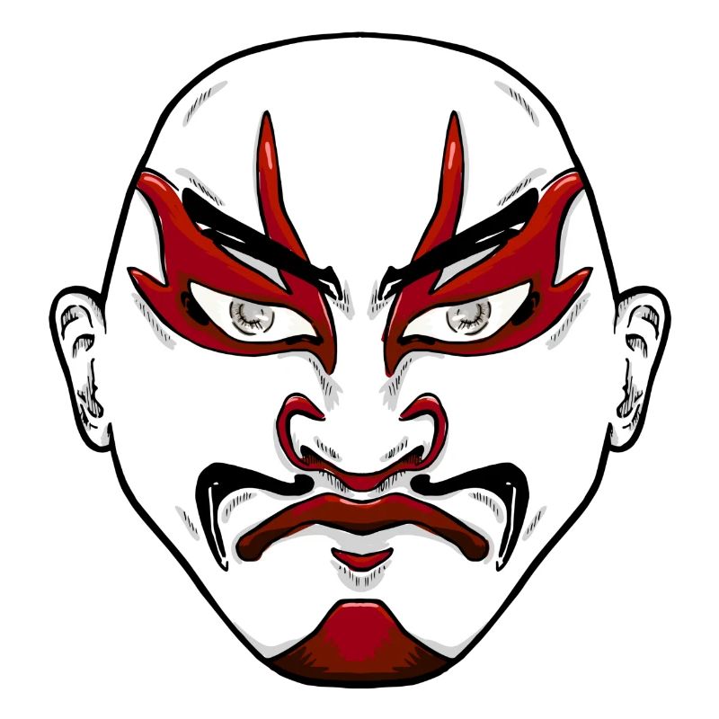 Japanischer Kabuki Gesicht