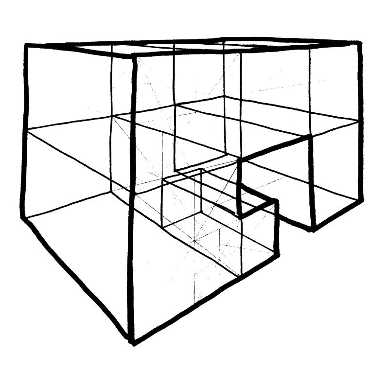 Block in perspective drawing