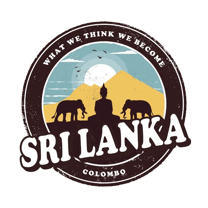 Sri Lanka Bouddha conception avec des éléphants /