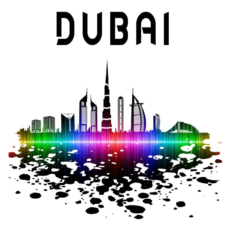 Dubai Skyline Splash Design / Gift