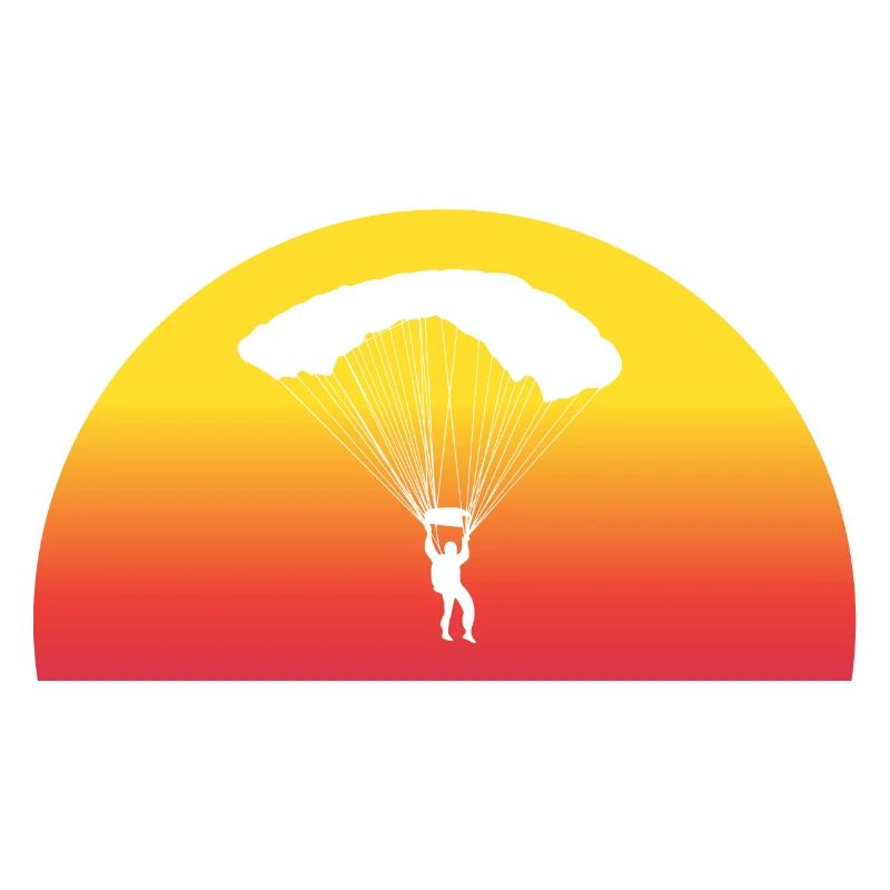 Saut en parachute aventureux au coucher du soleil