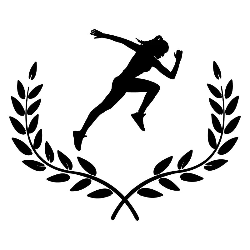 Sprinter in Lorbeerdekoration