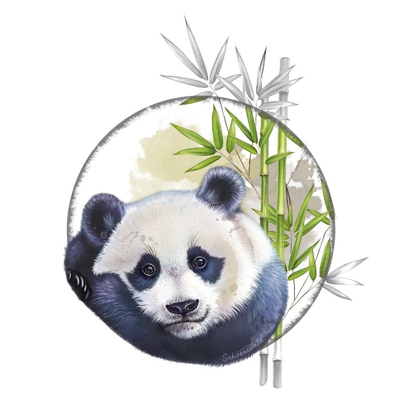 Mignon ours panda avec bambou