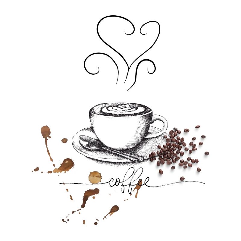 Coffee cup and beans design