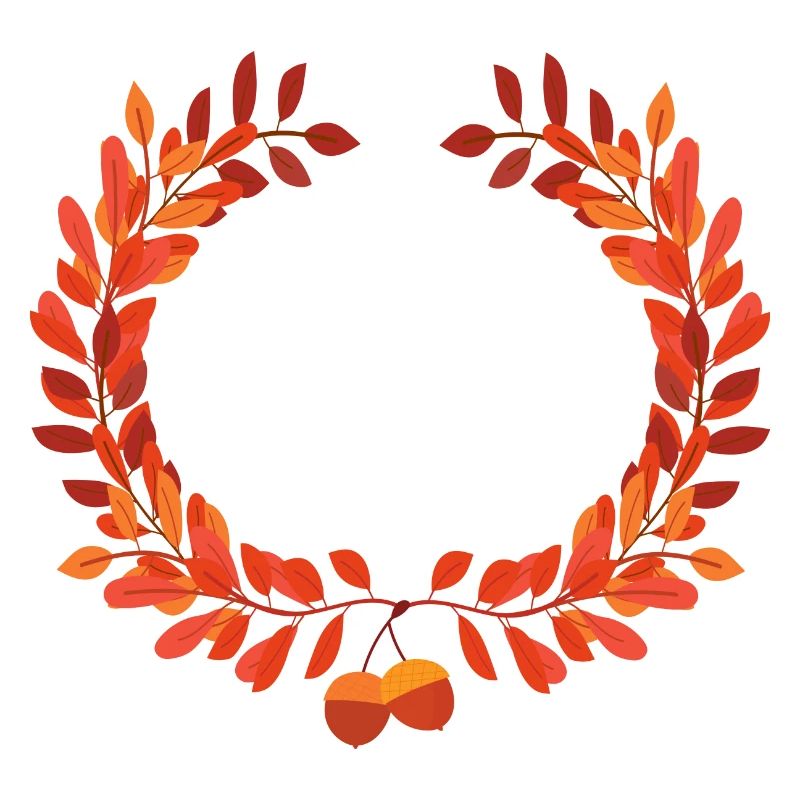 Herbstlaub Kranz mit Eicheln