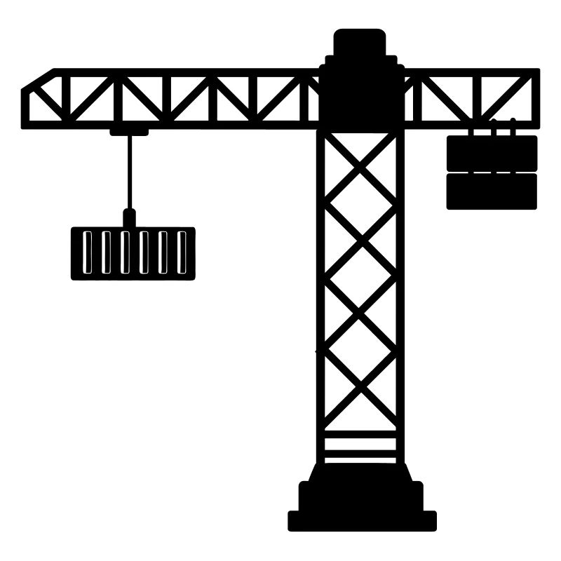 Grue avec conteneur maritime