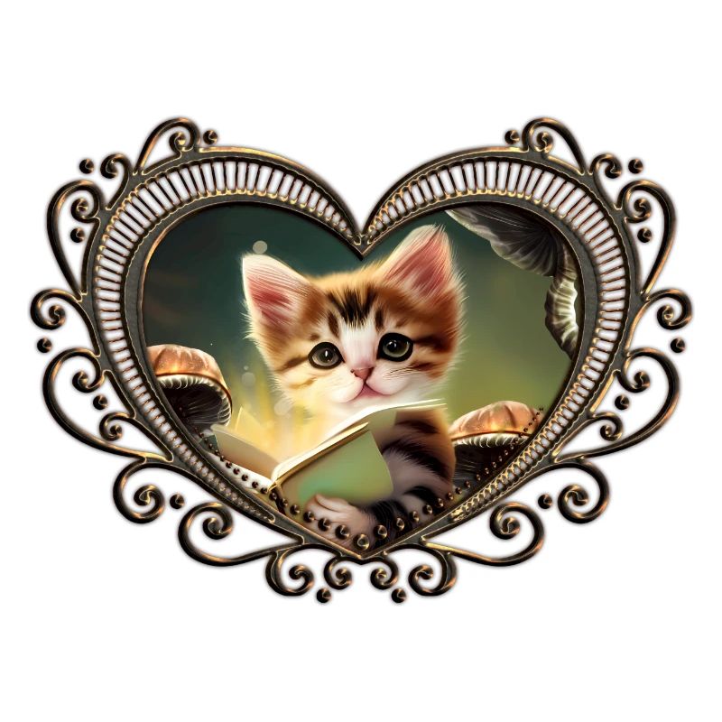 A cute kitten reading adventures