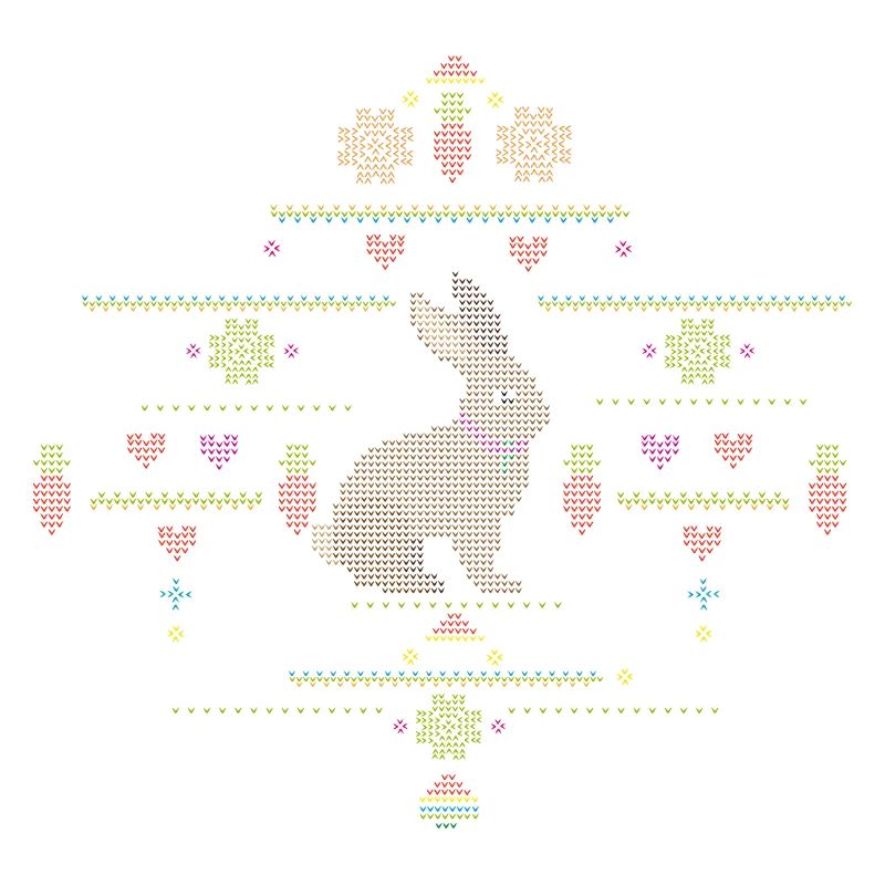 Easter motifs in knitting pattern style for Easter