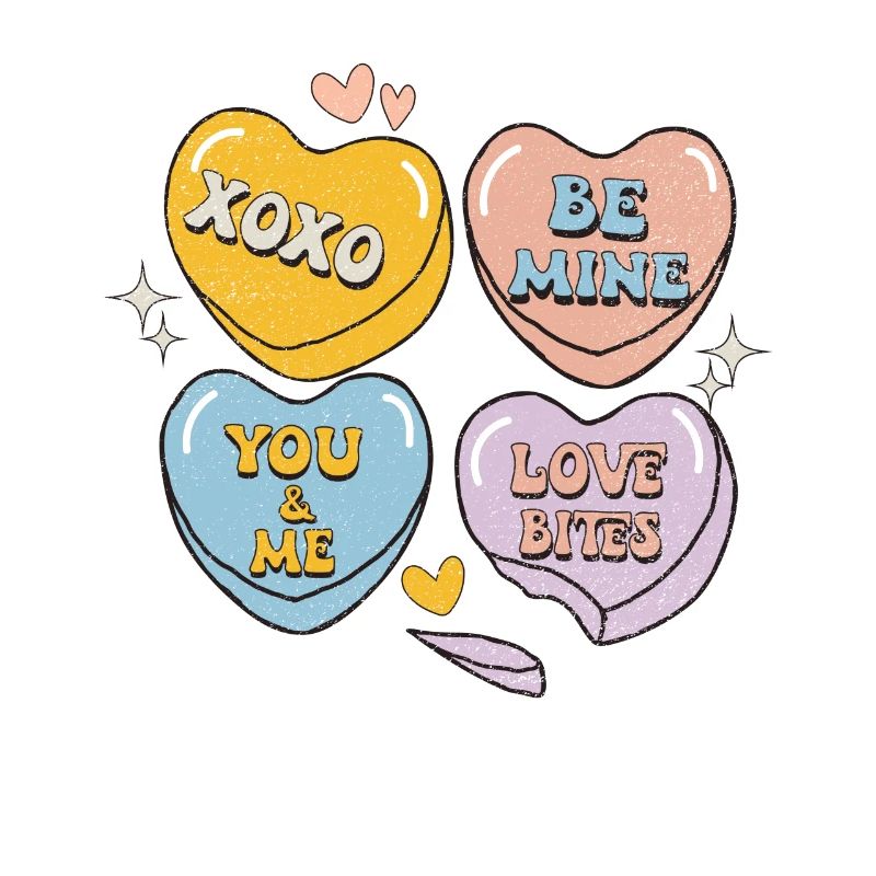 Candy Hearts Rétro Saint-Valentin