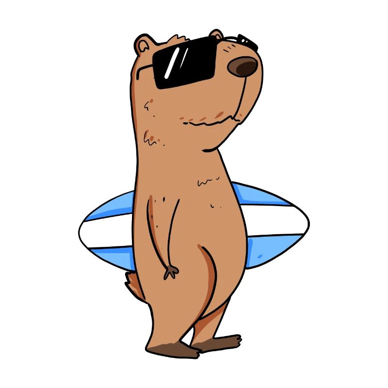Motif de surfeur Capybara capybara