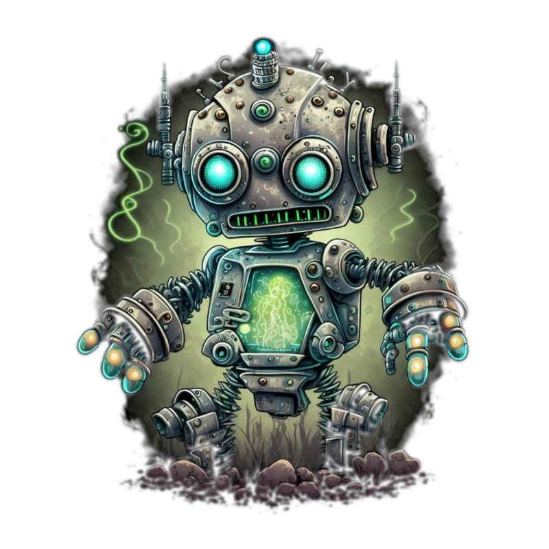 Robot Steampunk Néon
