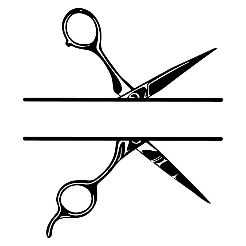Texte bannière logo coiffeur, ciseaux