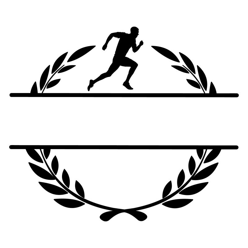 Runner in laurel wreath