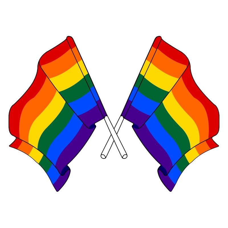 Zwei Regenbogenfahnen