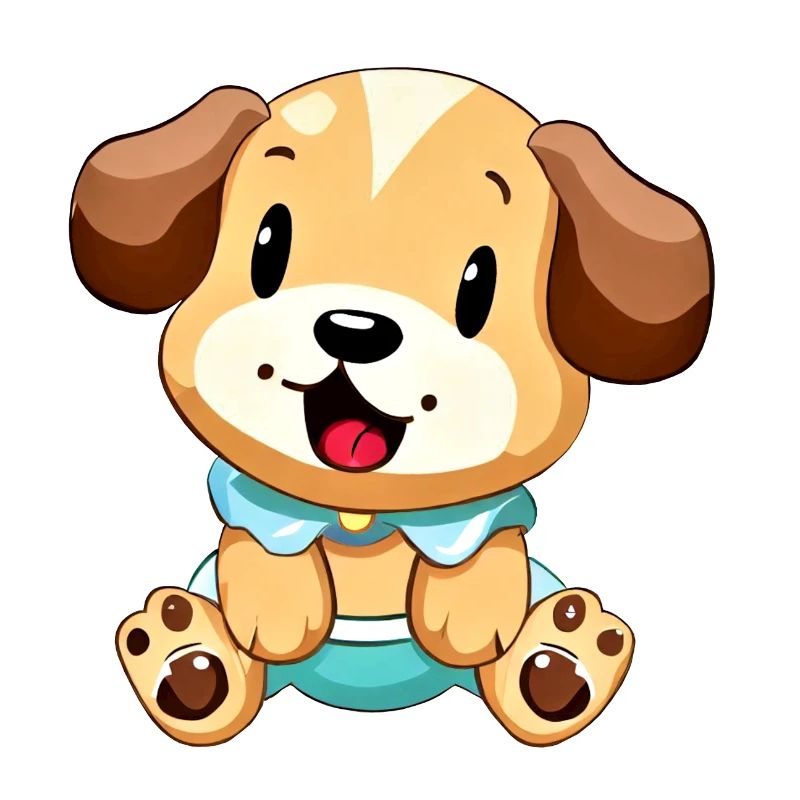 Conception de dessin animé adorable chiot