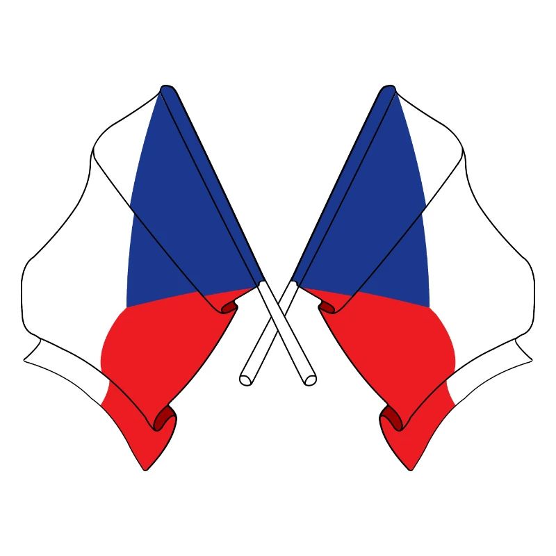 Two flags Czech Republic