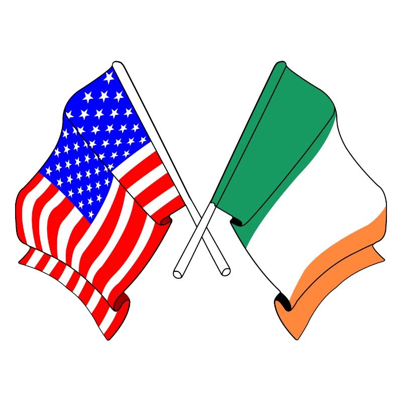 Drapeau des États-Unis et drapeau de l’Irlande