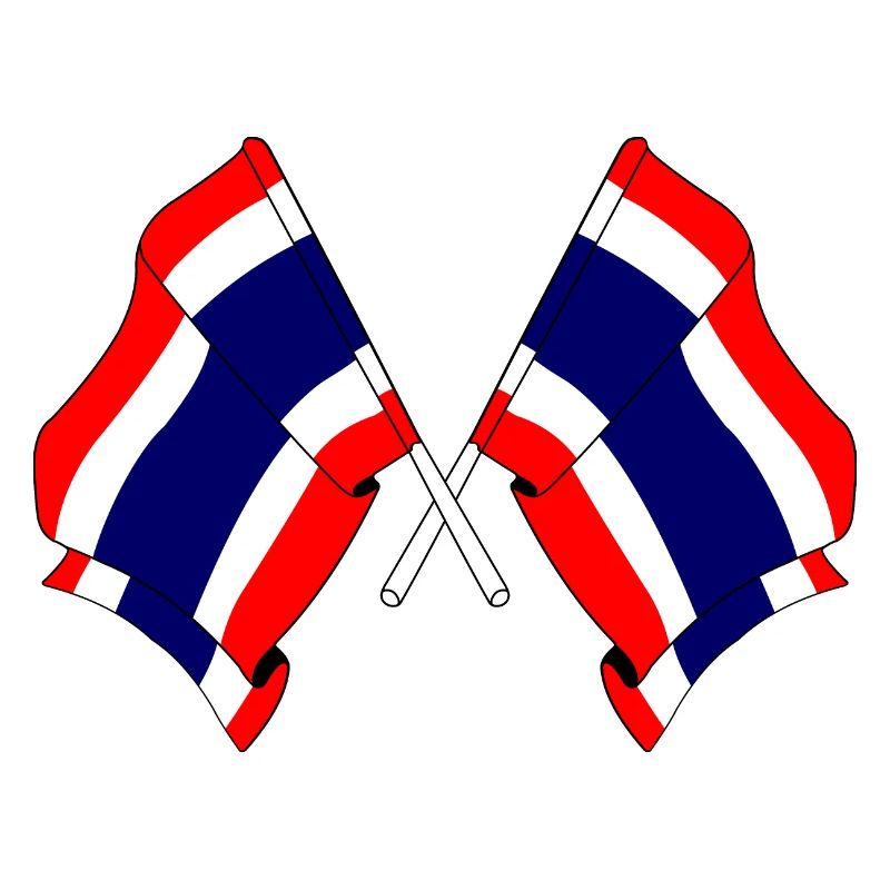 Two flags crossed from Thailand