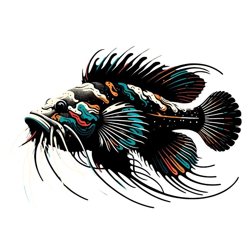 Poisson-chat d’aquarium, poisson-chat d’antenne, minimaliste