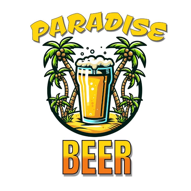 Tropical Paradise Beer Lover Palm Tree Sunset TEE