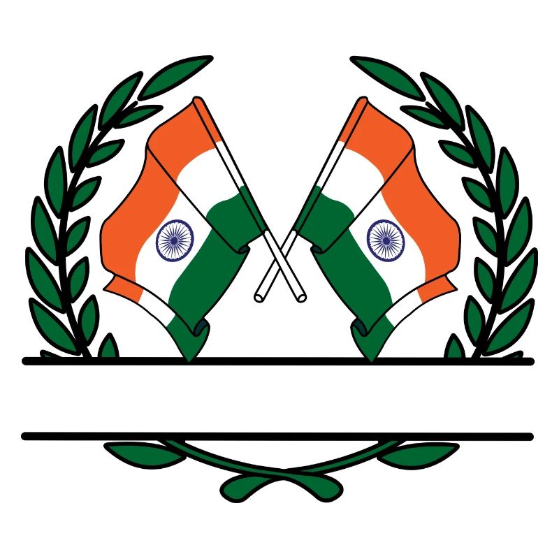 Drapeaux Inde bannière couronne de laurier