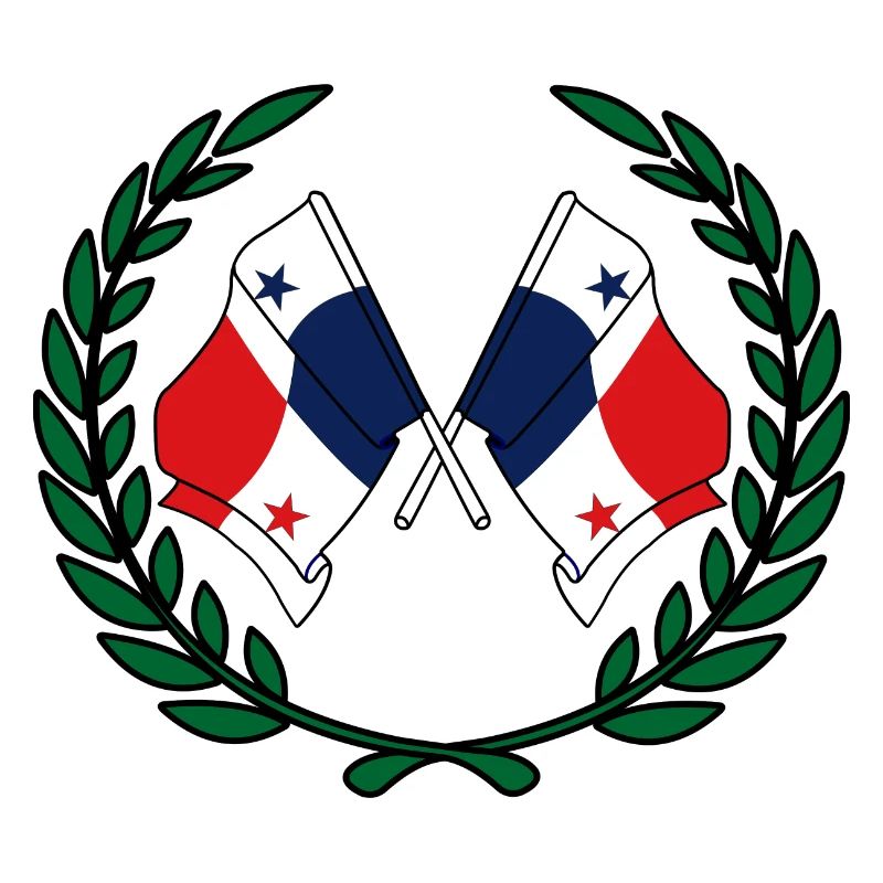 Drapeaux Panama en couronne de laurier