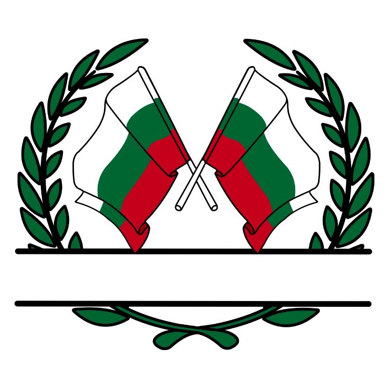 Drapeaux Bulgarie couronne de laurier bannière