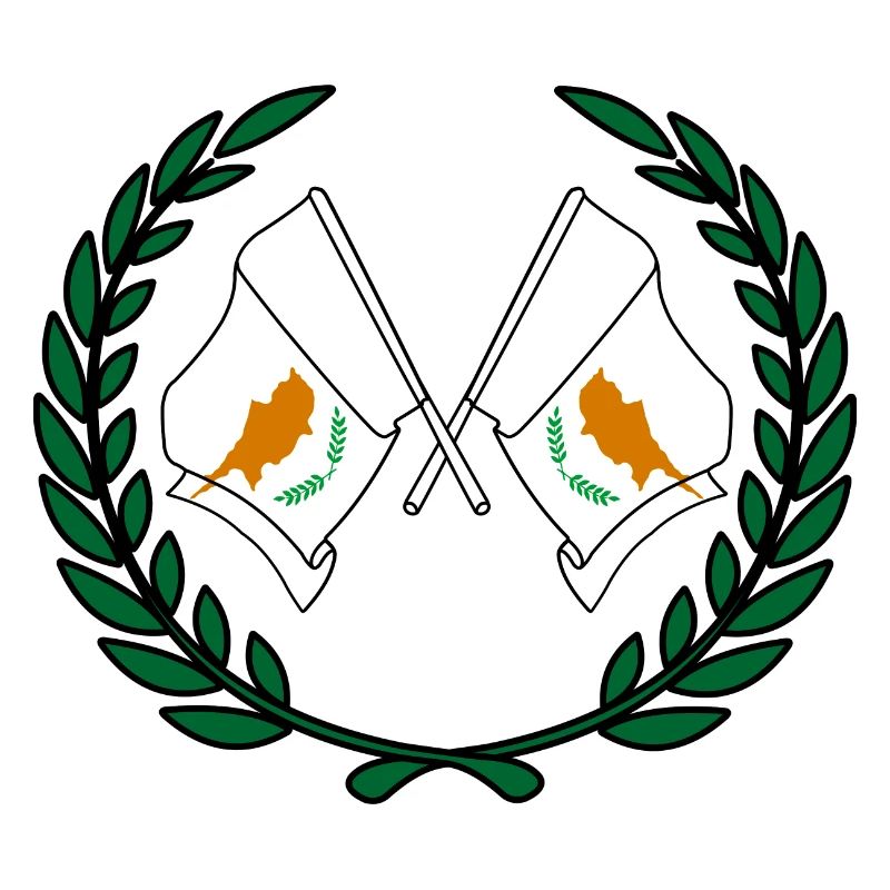 Drapeaux chypre en couronne de laurier