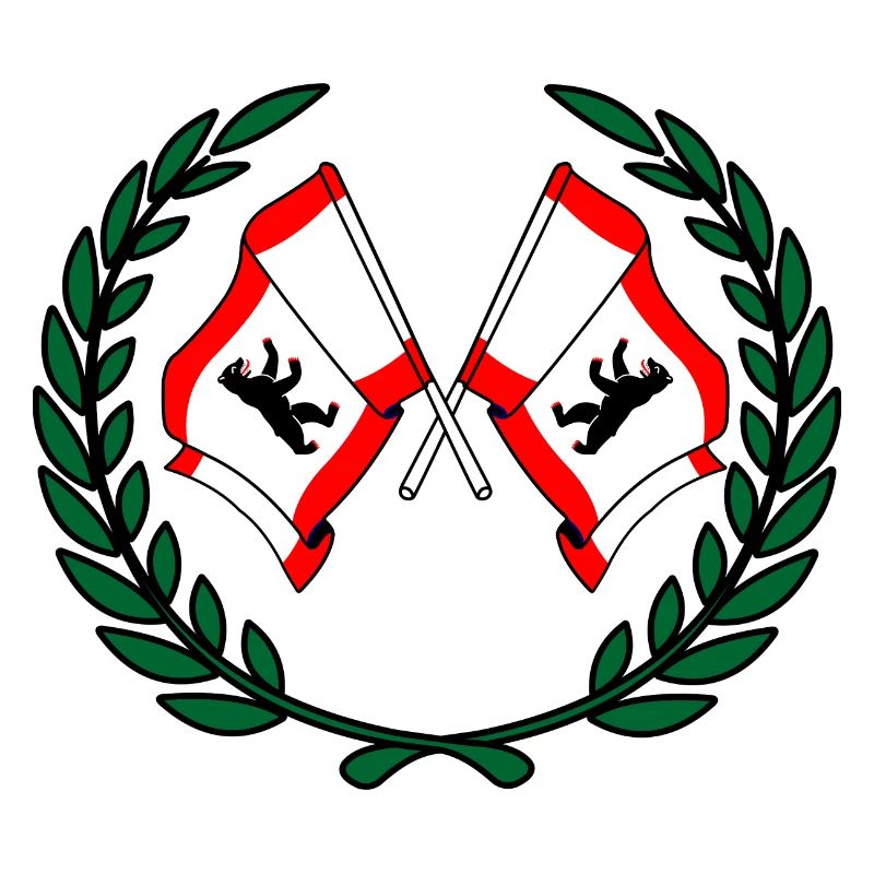 Flags Berlin laurel wreath