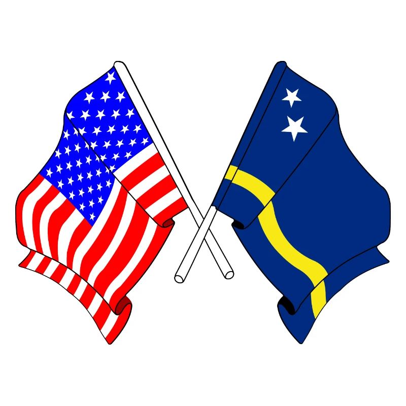 Drapeau des États-Unis et drapeau de Curaçao