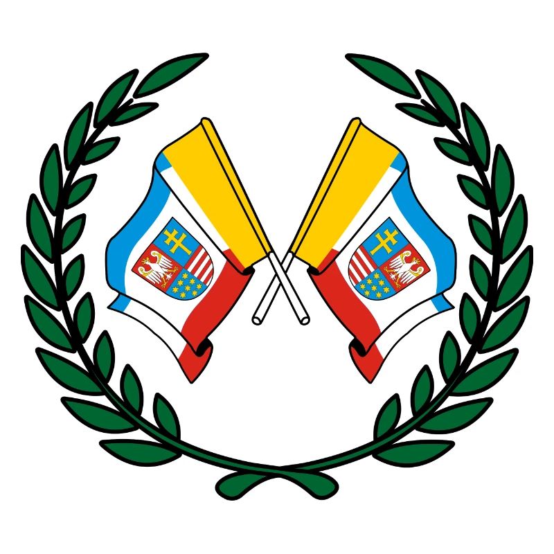Drapeaux Sainte-Croix couronne de laurier
