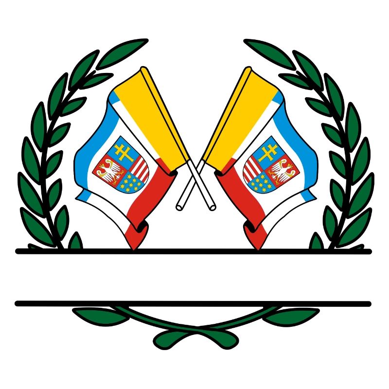 Drapeaux Sainte-Croix couronne de laurier bannière
