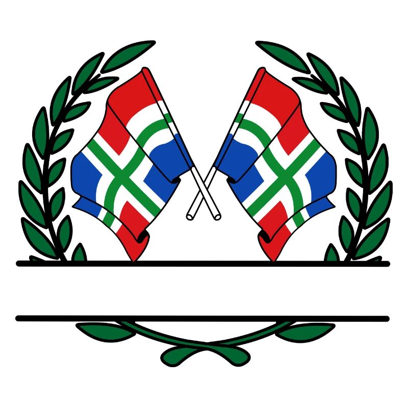 Drapeaux de la province de Groningue, bannière de couronne de laurier