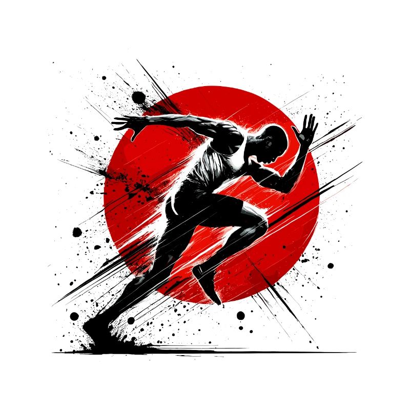 Coureur dynamique, athlétique, passionné de sport, design