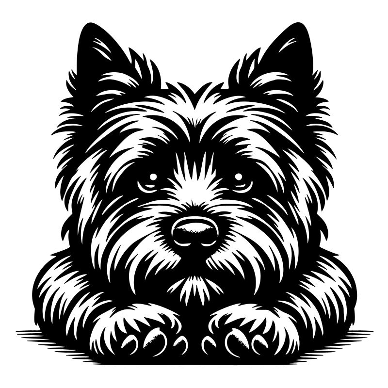 Cairn Terrier Head with Paws
